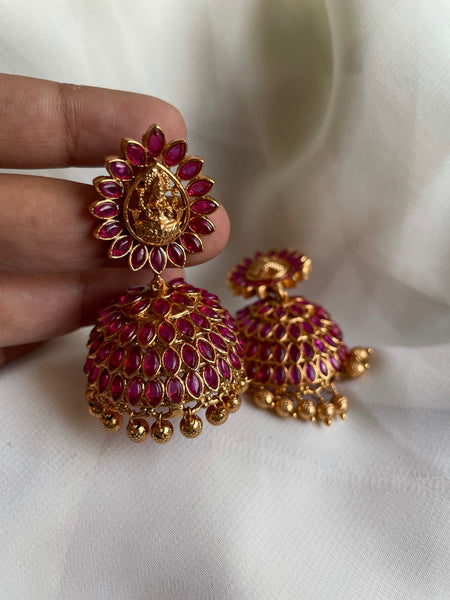 Lakshmi ruby jhumkas