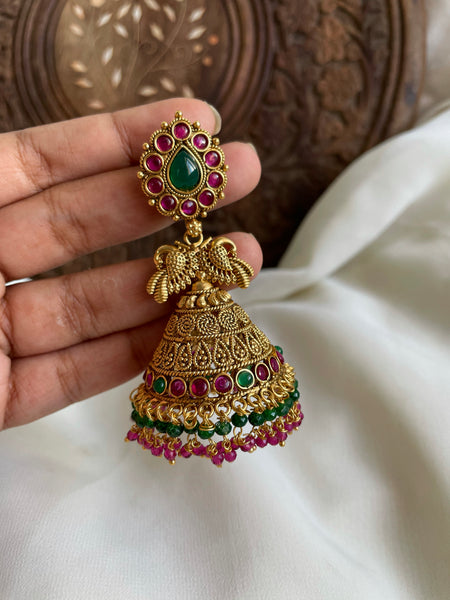 Jumbo kemp bridal Jhumkas