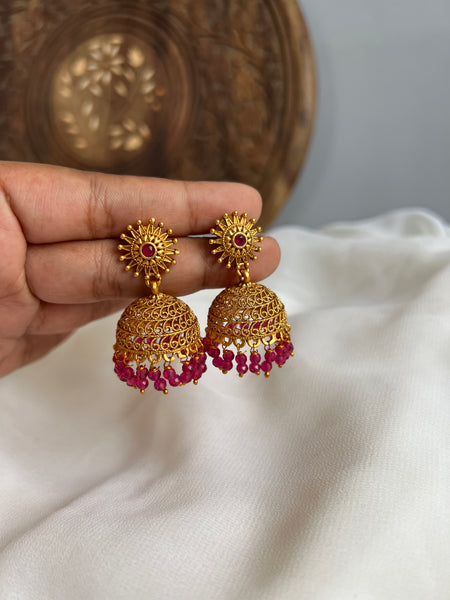 Matte color drop Jhumka