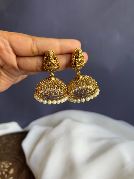 Lakshmi cutwork Jhumkas