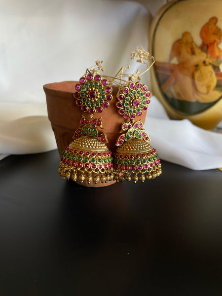 Kemp flower jhumkas