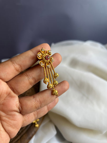 Antique stone flower studs