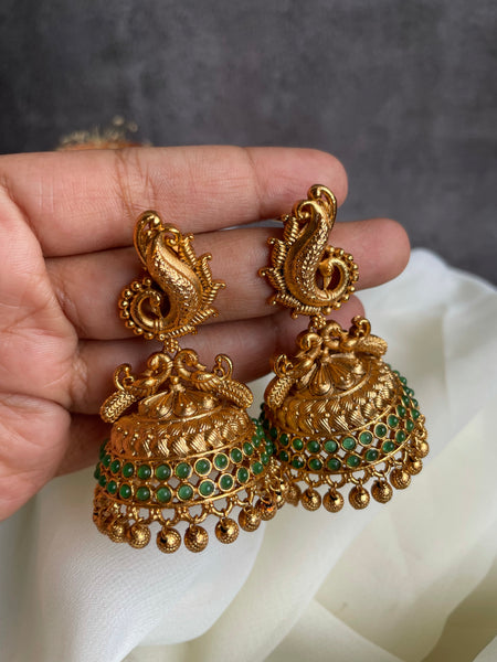 Mayil peacock bridal Jhumkas