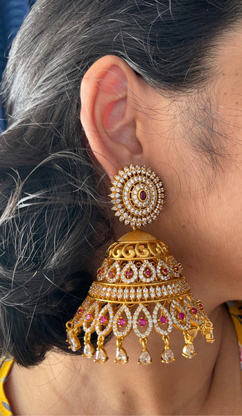 Ad cutwork Jhumkas Jumbo and mini