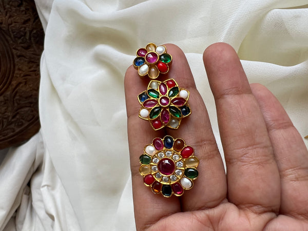 Navaratna flower studs