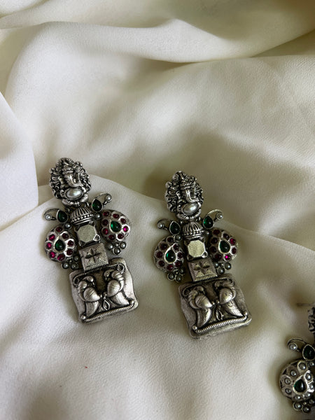 Ganesha kemp oxidised earrings