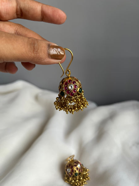 Kemp floral hook Jhumkas