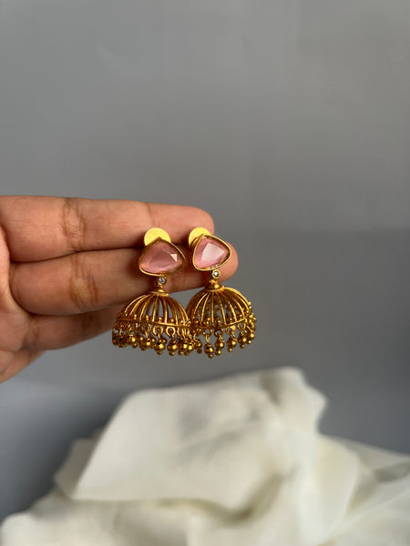 Candy stone cutwork Jhumkas