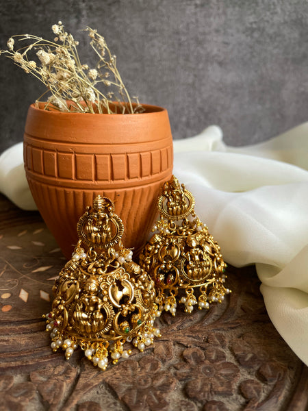 Jumbo Lakshmi cutwork Jhumkas
