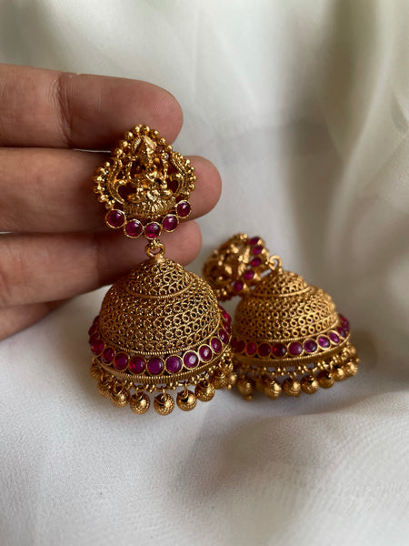 Ruby Lakshmi bridal Jhumkas