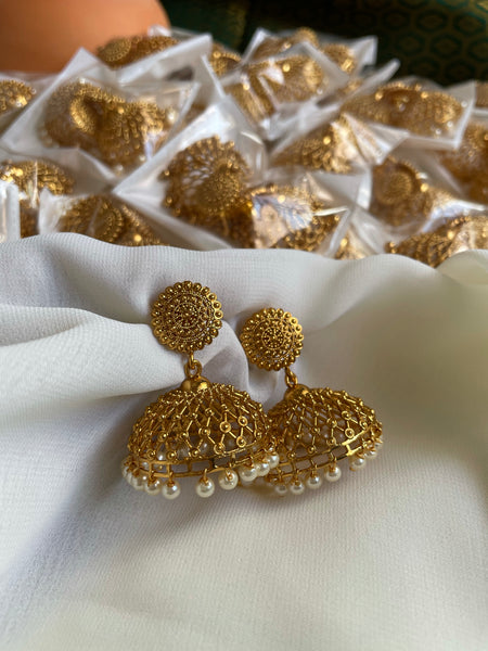 Golden cutwork Jhumkas ( 2 Colors)
