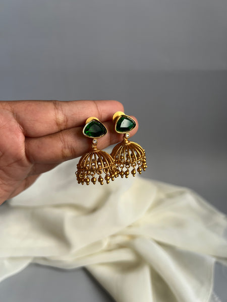 Candy stone cutwork Jhumkas