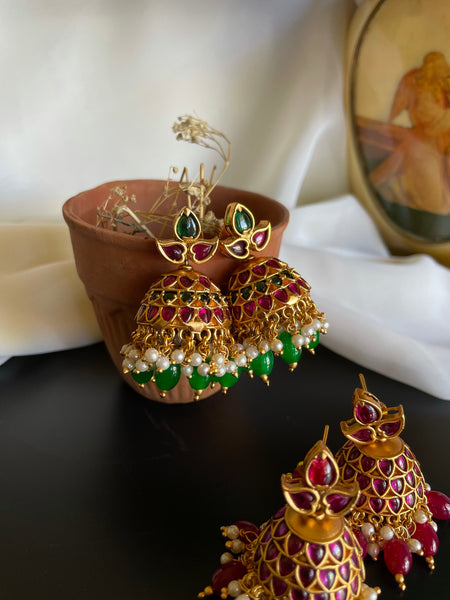 Kemp beads jhumkas
