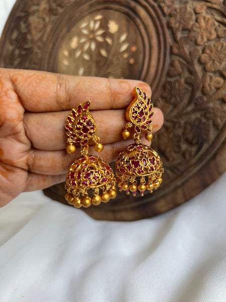 Kemp cutwork Jhumkas