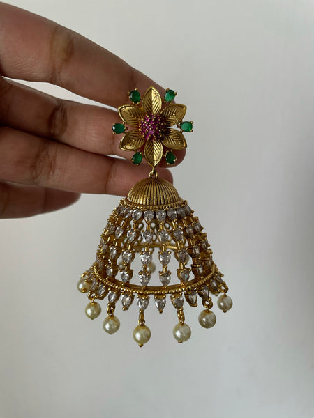 Jumbo cutwork Ad jhumkas