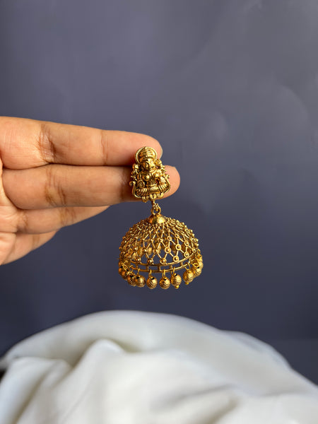 Lakshmi cutwork Jhumkas