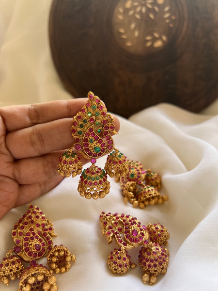Kemp peacock layer jhumkas