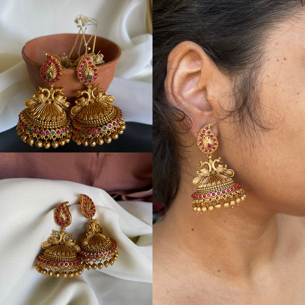 Manga stud bridal jhumkas  -II