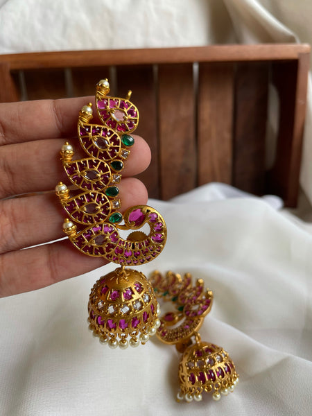 Kemp peacock Earcuff Jhumkas