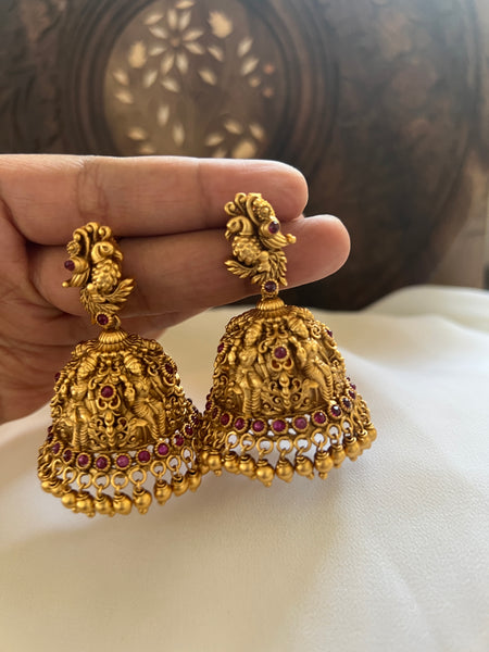 Premium temple nrithya jhumkas