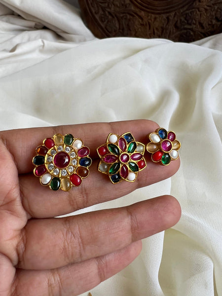 Navaratna flower studs