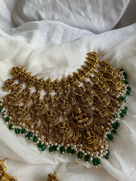 Nagas Lakshmi bridal full neck choker with earrings