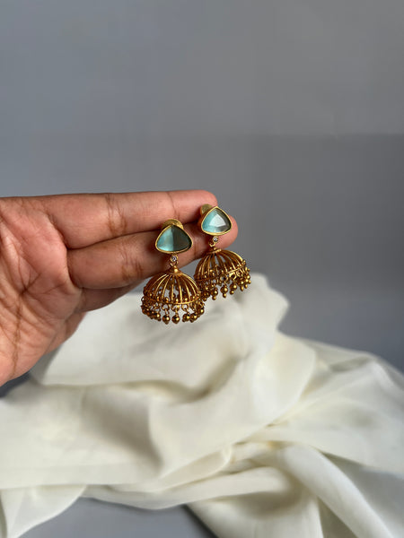 Candy stone cutwork Jhumkas
