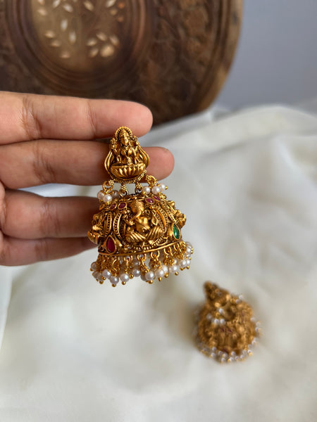 Lakshmi with Ganesha antique Jhumkas