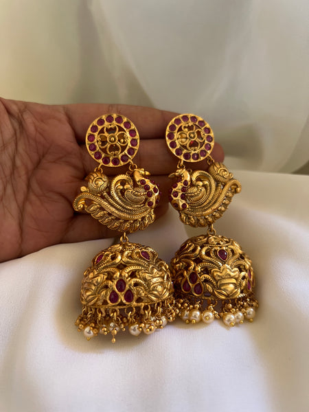 Jumbo kemp peacock Jhumkas