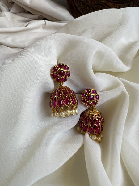 Premium kemp flower Jhumkas