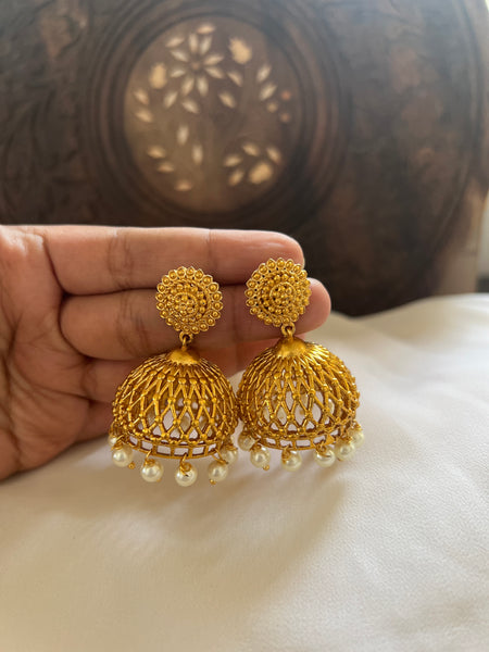 Cutwork jhumkas jumbo