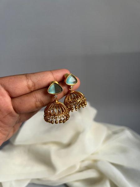 Candy stone cutwork Jhumkas