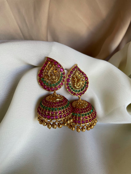 Manga kemp Peacock jhumkas