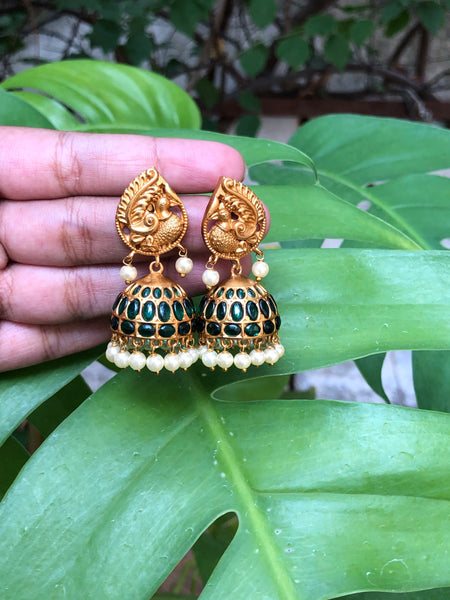 Mayoora kemp Jhumkas
