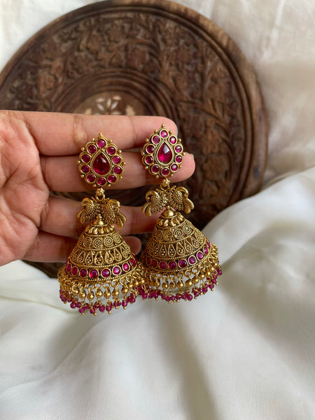 Jumbo kemp bridal Jhumkas