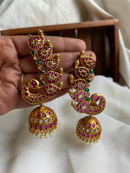 Kemp peacock Earcuff Jhumkas