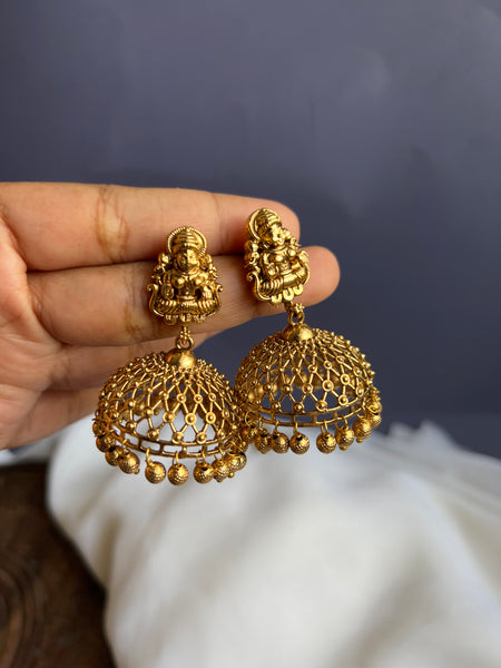 Lakshmi cutwork Jhumkas