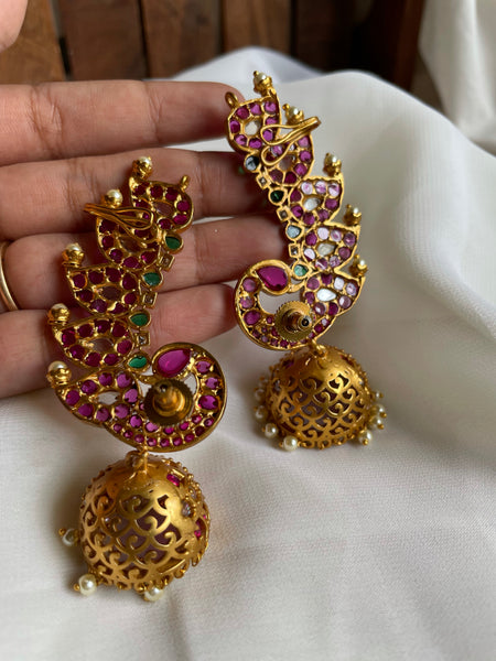 Kemp peacock Earcuff Jhumkas