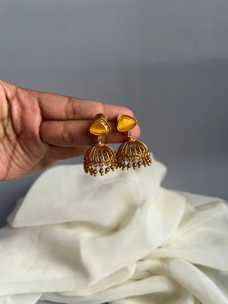 Candy stone cutwork Jhumkas
