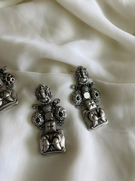 Ganesha kemp oxidised earrings
