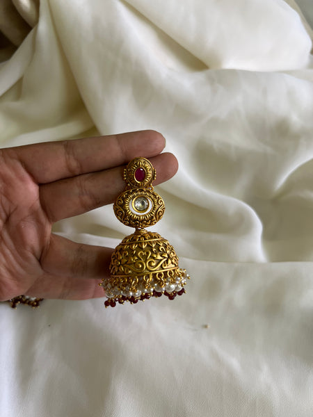 2 step antique Jhumkas