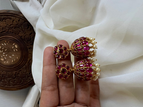 Premium kemp flower Jhumkas
