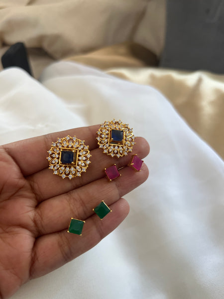 Interchangeable ad stone studs with 3 color options