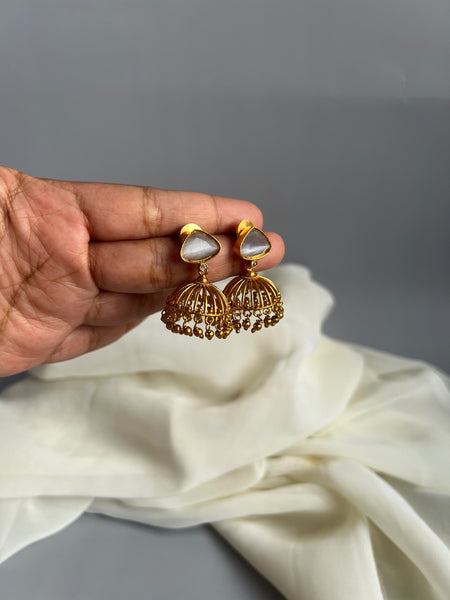 Candy stone cutwork Jhumkas