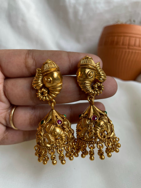 Elephant temple jhumkas
