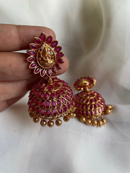 Lakshmi ruby jhumkas