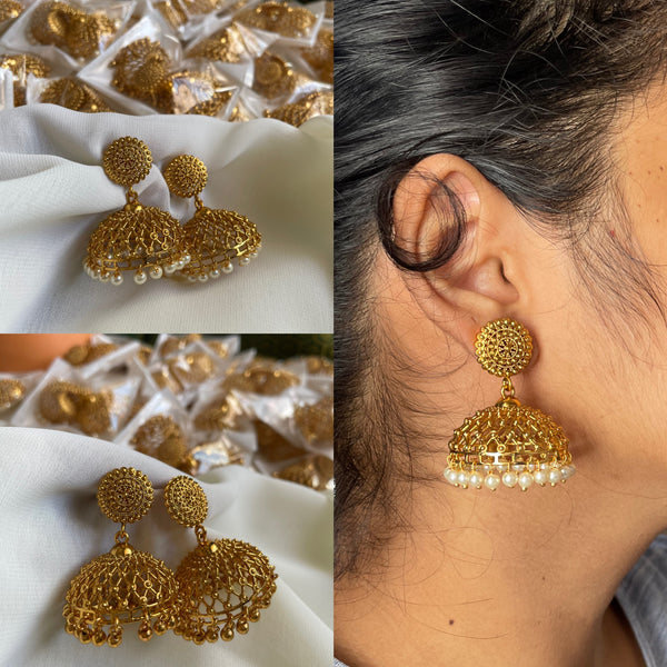 Golden cutwork Jhumkas ( 2 Colors)