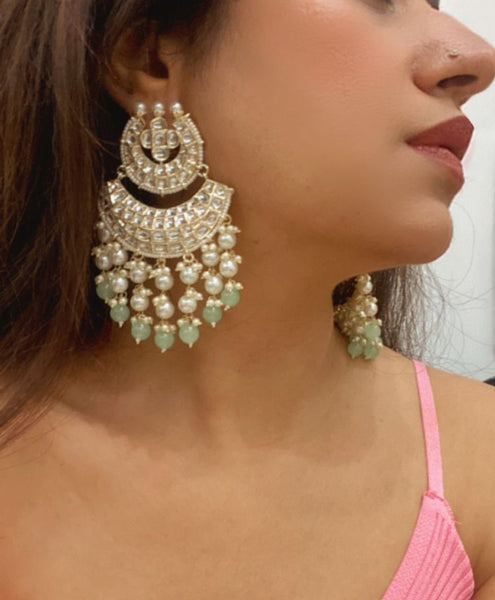 Double Chaand pearl Balis