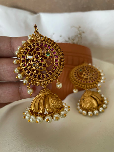 Annam Pearl studded jhumkas