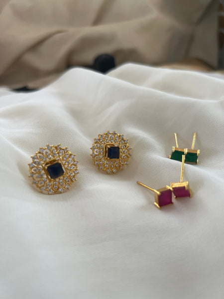 Interchangeable ad stone studs with 3 color options